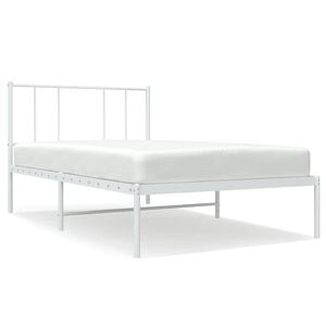vidaXL S&auml;ngram utan madrass med huvudgavel metall vit 75x190 cm