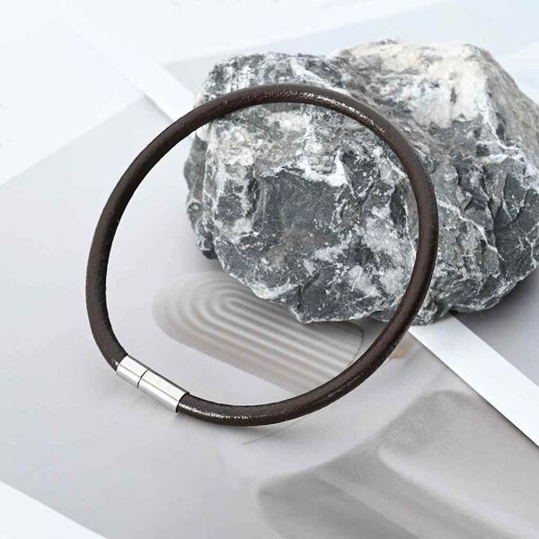 vidaXL L&auml;der Sn&ouml;re M&ouml;rkbrun &Oslash;5 mm x 10 m Skinn