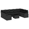 vidaXL Soffset 10 st 9-sits Svart konstrotting