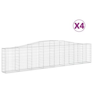 vidaXL Gabioner b&aring;gformade 4 st 400x30x80/100 cm galvaniserat j&auml;rn