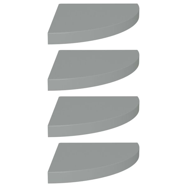 vidaXL Svävande hörnhyllor 4 st grå 35x35x3,8 cm MDF