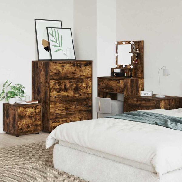 vidaXL Badrumssk&aring;p R&ouml;kt ek 40,5 x 40 x 44 cm Konstruerat tr&auml;