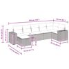 vidaXL Soffgrupp f&ouml;r tr&auml;dg&aring;rden med dynor 7 delar gr&aring; konstrotting