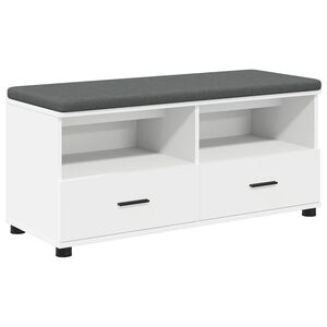 vidaXL Hallb&auml;nk Vit 100 x 38 x 46 cm Konstruerat Tr&auml; och Tyg