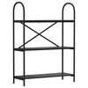 vidaXL Hyllsystem 3 niv&aring;er 80 x 30 x 109 cm Konstruerat tr&auml; Svart Ek