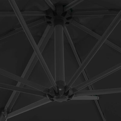 vidaXL Frihängande parasoll med stålstång svart 250x250 cm