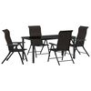 vidaXL Tr&auml;dg&aring;rdsm&ouml;belset 5 pcs Svart Kaffe Pulverlackerat st&aring;l