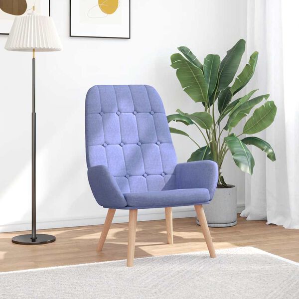 vidaXL Avslappnande stol Jeans i bl&aring;tt tyg