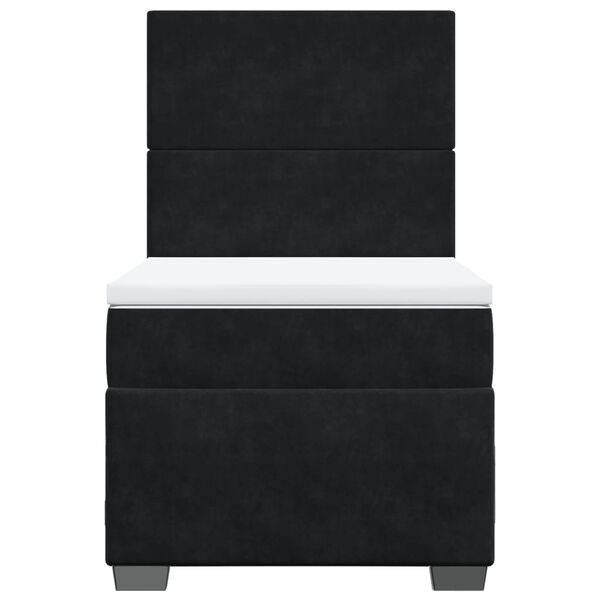 vidaXL Rams&auml;ng med madrass svart 90x190 cm sammet