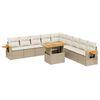 vidaXL Loungegrupp f&ouml;r tr&auml;dg&aring;rden m. dynor 11 delar beige konstrotting