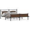 vidaXL S&auml;ngram utan madrass metall brun ek 160x200 cm