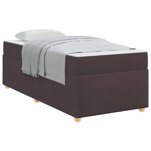 vidaXL S&auml;ngram med madrass M&ouml;rkbrun 80 x 200 cm tyg