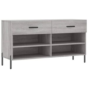vidaXL Skob&auml;nk gr&aring; sonoma 102x35x55 cm konstruerat tr&auml;