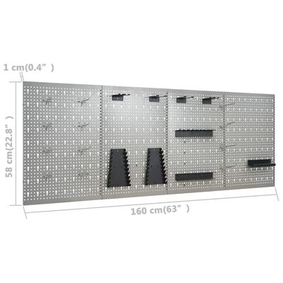 vidaXL Arbetsbänk med fyra väggpaneler och två skåp