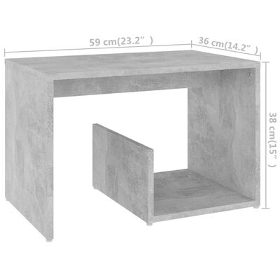 vidaXL Sidobord betonggrå 59x36x38 cm konstruerat trä