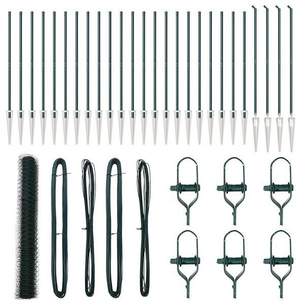 vidaXL St&auml;ngselstolpe Gr&ouml;n 50 x 1,2 m (36 mm n&auml;t) St&aring;l och PVC