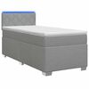 vidaXL Boxspring s&auml;ng med madrass och LED Ljusgr&aring; Enkel Tyg