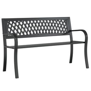 vidaXL Tr&auml;dg&aring;rdsb&auml;nk svart 120 cm st&aring;l