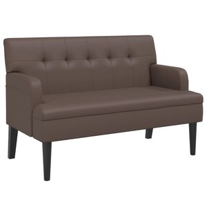 vidaXL B&auml;nk med ryggst&ouml;d brun 112x65,5x75 cm konstl&auml;der