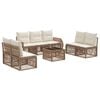vidaXL Tr&auml;dg&aring;rdsoffset 8 pcs Beige och kr&auml;mvit konstrotting