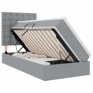 vidaXL F&ouml;rvaringss&auml;ng med LED med led Ljusgr&aring; 90 x 200 cm Polyester