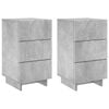 vidaXL Nattduksbord 2 pcs Betonggr&aring; 33,5 x 34,5 x 60 cm
