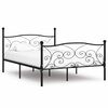 vidaXL S&auml;ngram utan madrass med ribbotten svart metall 160x200 cm
