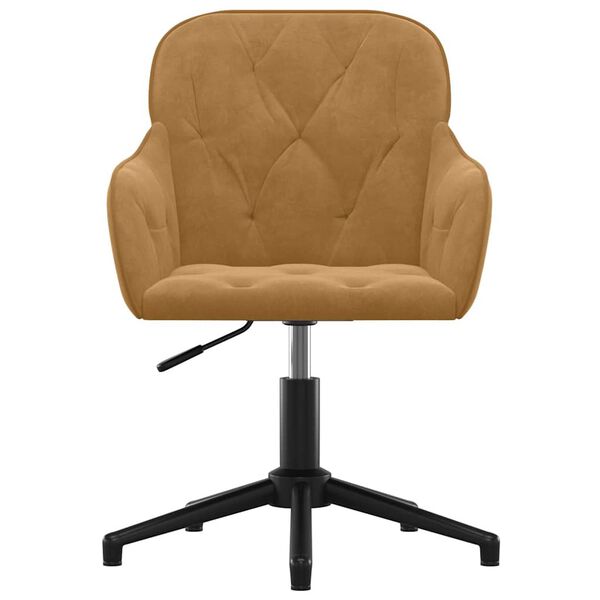 vidaXL Snurrbar kontorsstol brun sammet