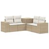 vidaXL Soffset 5 st Beige och kr&auml;mvit Poly Rattan och st&aring;l