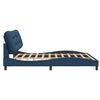 vidaXL Bed Frame with LED without Mattress "Hvar" Blue 200x200 cm Fabric