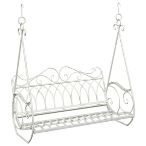 vidaXL Gungb&auml;nk St&aring;l 112 x 60 x 126,5 cm Antik vit