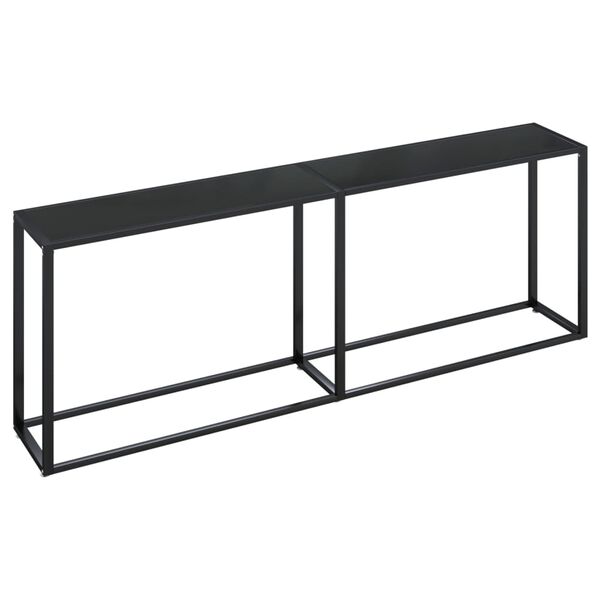 vidaXL Konsolbord svart 220x35x75,5 cm h&auml;rdat glas