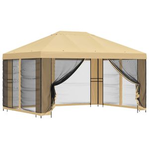 vidaXL Tr&auml;dg&aring;rdsgazebo med sidov&auml;ggar 4 &times; 3 m Gr&auml;ddvit