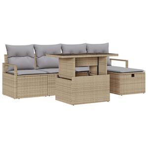 vidaXL Tr&auml;dg&aring;rdsoffset 6 st Beige konstrotting