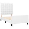 vidaXL Sängram med huvudgavel vit 80x200 cm konstläder