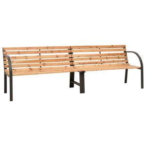 vidaXL Dubbelb&auml;nk 225 cm massivt grantr&auml;