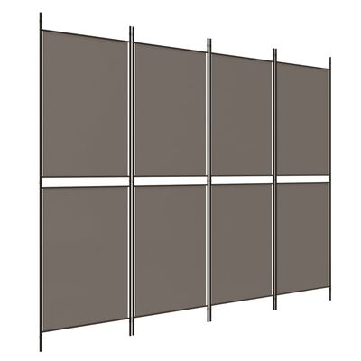 vidaXL Rumsavdelare 4 paneler antracit 200x180 cm tyg