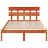 vidaXL Sängram med huvudgavel Brun 120 x 200 cm Massivt tallträ