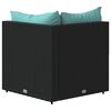 vidaXL Trädgårdssoffa hörnsektion med dynor 2 st svart konstrotting