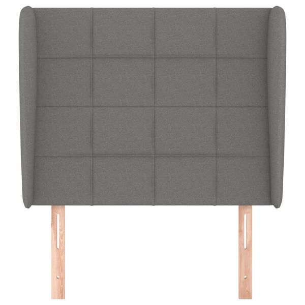 vidaXL S&auml;nggavel med kanter m&ouml;rkgr&aring; 93x23x118/128 cm tyg