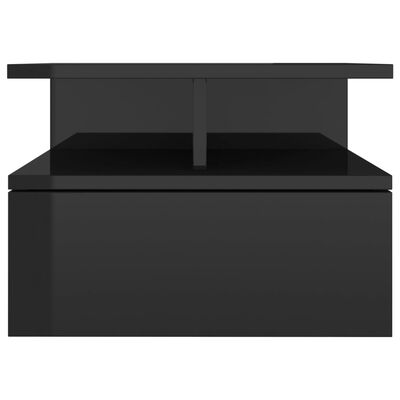 vidaXL Svävande sängbord svart högglans 40x31x27 cm konstruerat trä