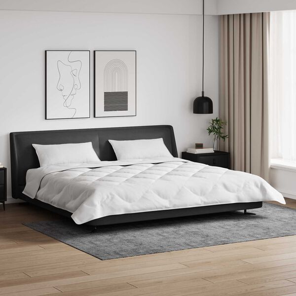 vidaXL Vinter T&auml;cke med kudde 3 pcs Vit Mikrofiber