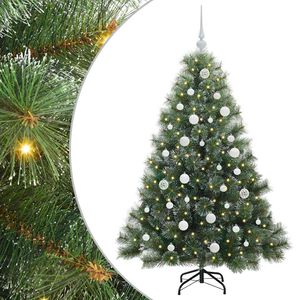 vidaXL Konstgjord julgran med 150 LED-lampor Gr&ouml;n 150 cm PE och PVC