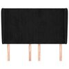 vidaXL S&auml;nggavel med kanter svart 147x23x118/128 cm sammet