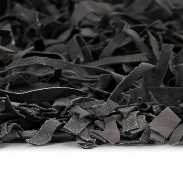 vidaXL Shaggy-matta &auml;kta l&auml;der 160x230 cm gr&aring;