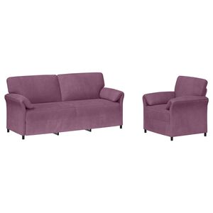 vidaXL Soffset 2 st Lila Sammet