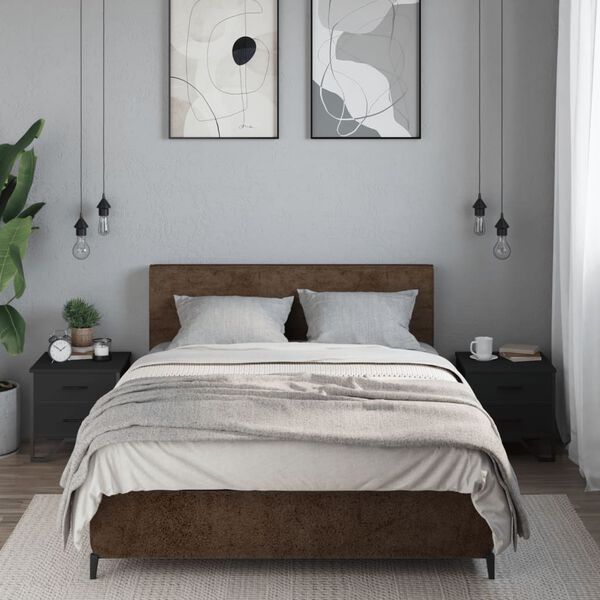 vidaXL Sängbord 2 st svart 40x41x40 cm konstruerat trä
