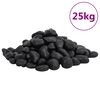 vidaXL Polerad sm&aring;sten 25 kg svart 2-5 cm