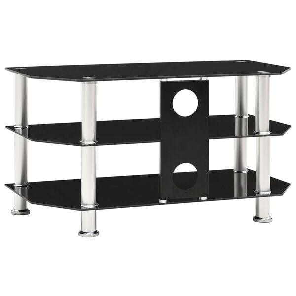 vidaXL TV-bänk svart 75x40x40 cm härdat glas