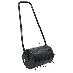 vidaXL Gr&auml;smattoroller med Aerator Kl&auml;mmor Svart 110 x 52 cm J&auml;rn